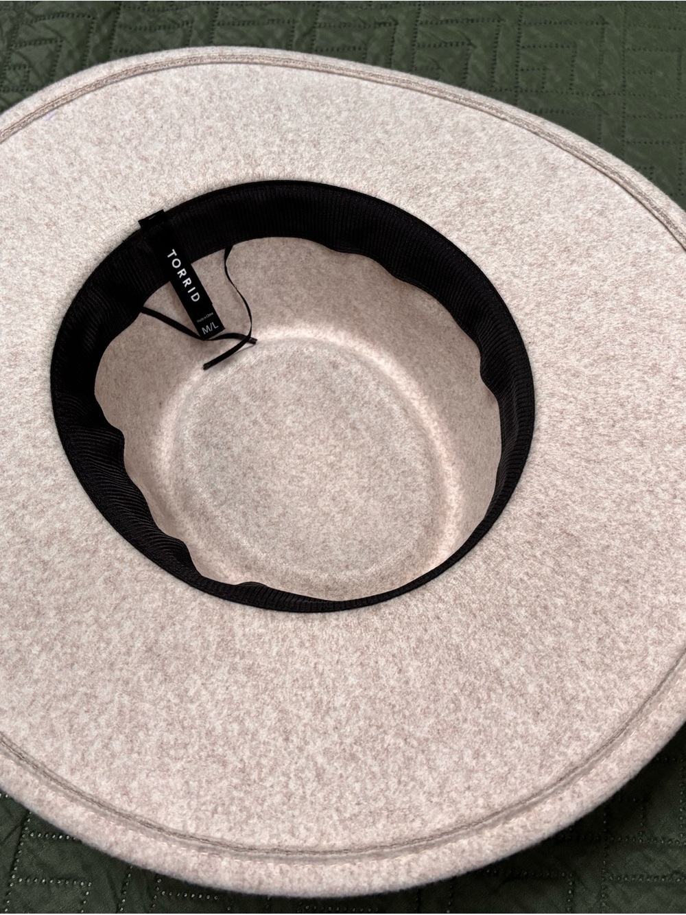 torrid Oatmeal Boater Hat with Brown Trim - Picture 3 of 4